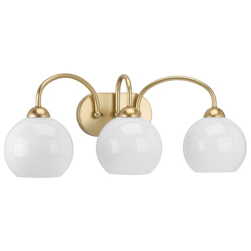 Progress Lighting Carisa Vintage Gold 3-Light Bathroom Light by Progress Lighting P300086-078