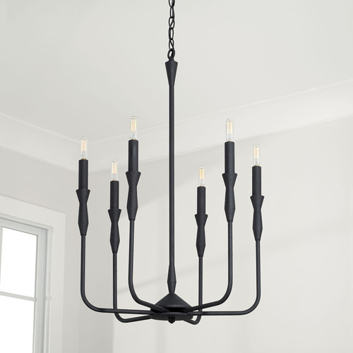 Capital Lighting Paloma 6-Light Chandelier in Textured Black by Capital Lighting 450361XK