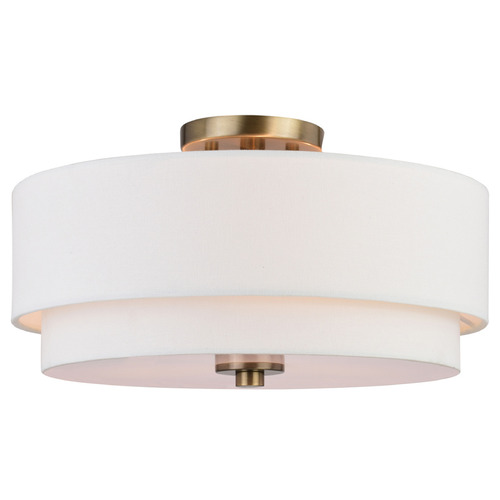 Vaxcel Lighting Vaxcel Lighting Burnaby Matte Brass Semi-Flushmount Light C0280