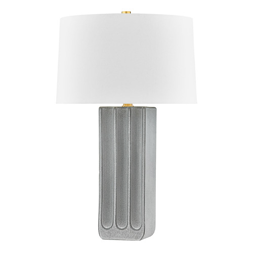Hudson Valley Lighting Hudson Valley Lighting Elmer Aged Brass & Ceramic Granite LED Table Lamp with Drum Shade L6129-AGB/C01