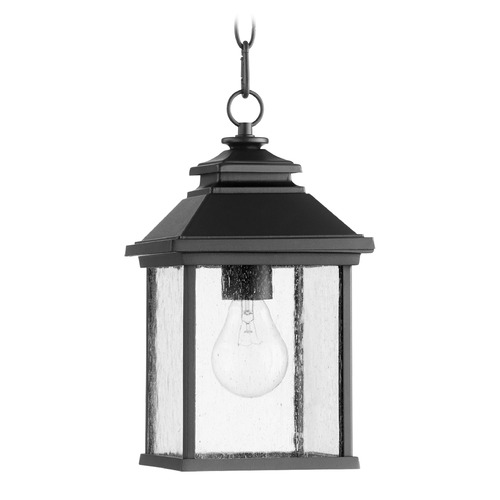 Quorum Lighting Seeded Glass Outdoor Hanging Light Black by Quorum Lighting 7941-7-69