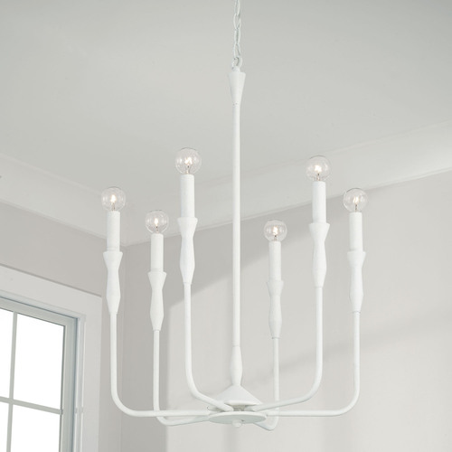 Capital Lighting Paloma 6-Light Chandelier in Textured White by Capital Lighting 450361XW