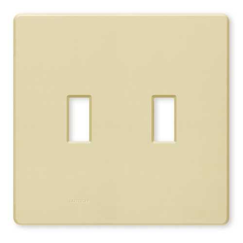 Lutron Dimmer Controls Traditional 2-Gang Wall Plate in Ivory FW-2-IV
