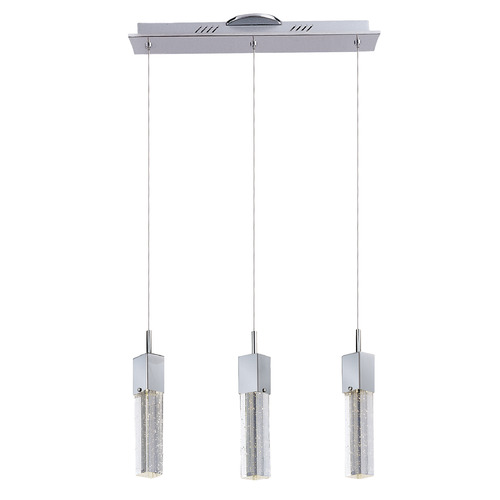 ET2 Lighting Et2 Fizz Iii Polished Chrome LED Multi-Light Pendant with Rectangle Shade E22763-89PC