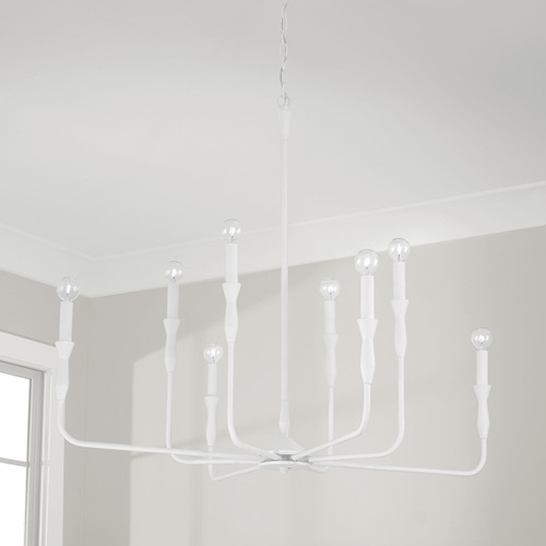 Capital Lighting Paloma 8-Light Chandelier in Textured White by Capital Lighting 450381XW