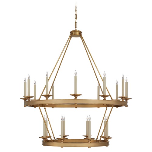 Visual Comfort Signature Collection Chapman & Myers Launceton Large Chandelier in Brass by Visual Comfort Signature CHC1607AB