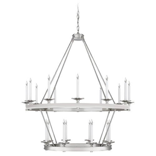 Visual Comfort Signature Collection Chapman & Myers Launceton Large Chandelier in Nickel by Visual Comfort Signature CHC1607PN