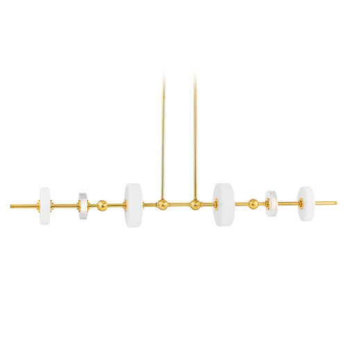 Hudson Valley Lighting Hudson Valley Lighting Maynard Aged Brass LED Island Light with Drum Shade 8160-AGB