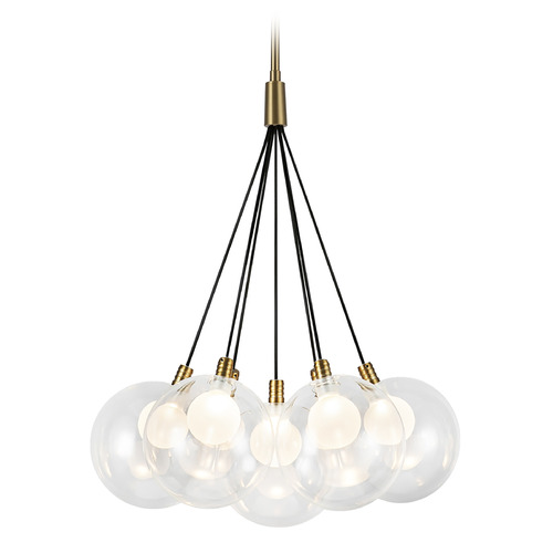 Kuzco Lighting Kuzco Lighting Bolla Brushed Gold LED Pendant Light with Globe Shade CH3117-BG