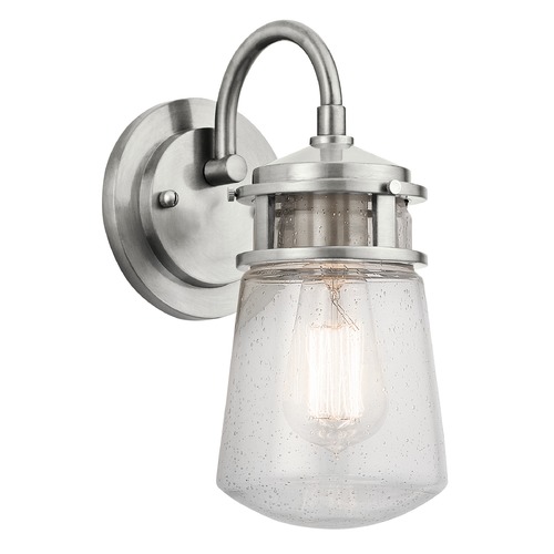 Kichler Lighting Seeded Glass Outdoor Wall Light Brushed Aluminum by Kichler Lighting 49444BA