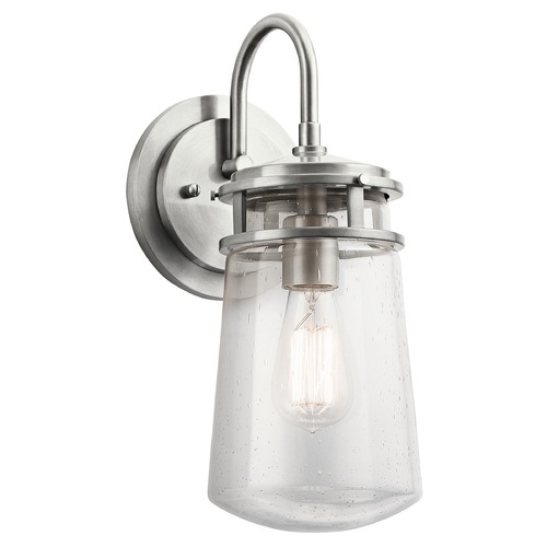 Kichler Lighting Seeded Glass Outdoor Wall Light Brushed Aluminum by Kichler Lighting 49445BA