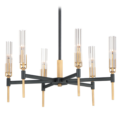 Maxim Lighting Maxim Lighting Flambeau Black & Antique Brass LED Chandelier 16125CLBKAB