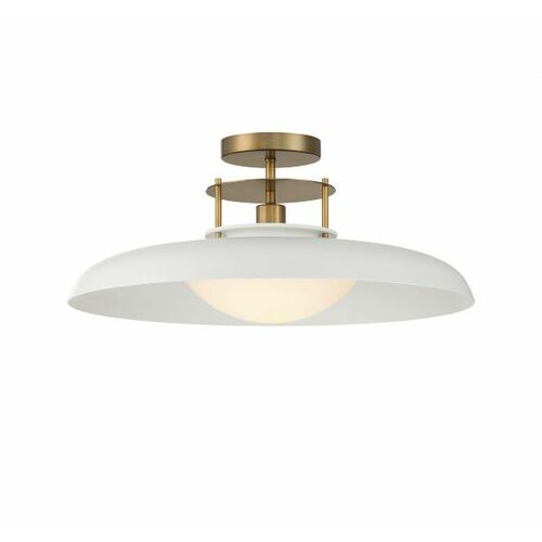 Savoy House Gavin Semi-Flush Mount in Warm Brass & White by Savoy House 6-1685-1-142
