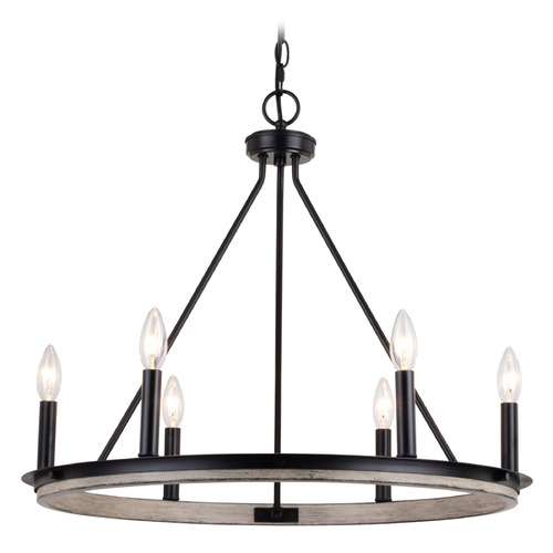 Vaxcel Lighting Vaxcel Lighting Russel Matte Black & Weathered Gray Chandelier H0274