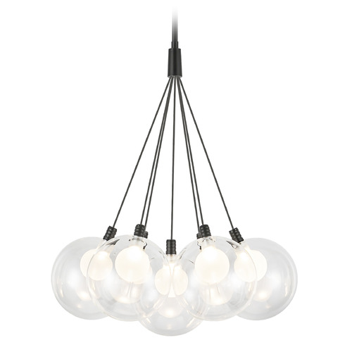 Kuzco Lighting Kuzco Lighting Bolla Black LED Pendant Light with Globe Shade CH3117-BK
