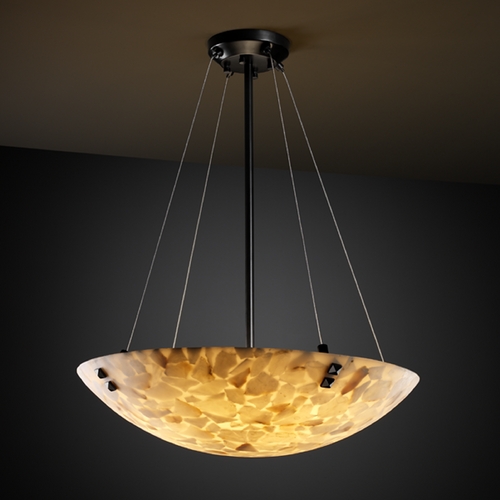 Justice Design Group Alabaster Rocks! Collection Pendant Light by Justice Design Group ALR-9662-35-MBLK-F3