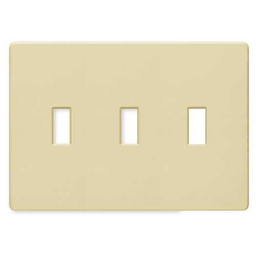 Lutron Dimmer Controls Traditional 3-Gang Wall Plate in Ivory FW-3-IV