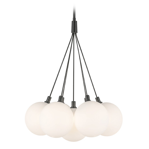 Kuzco Lighting Kuzco Lighting Bolla Black LED Pendant Light with Globe Shade CH3117-BK/OP