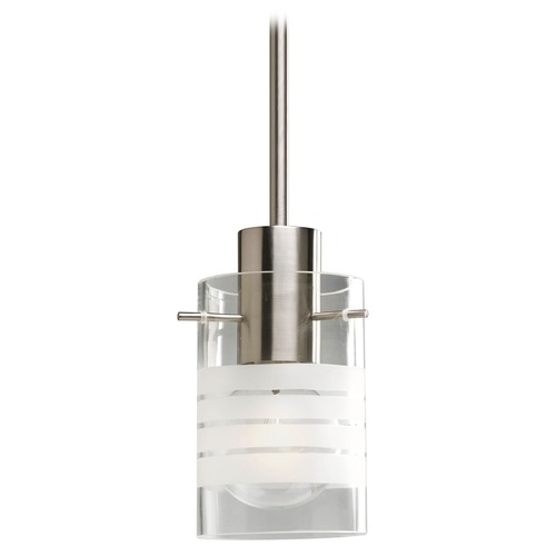 Progress Lighting Modern Mini Pendant in Brushed Nickel by Progress Lighting P5158-09