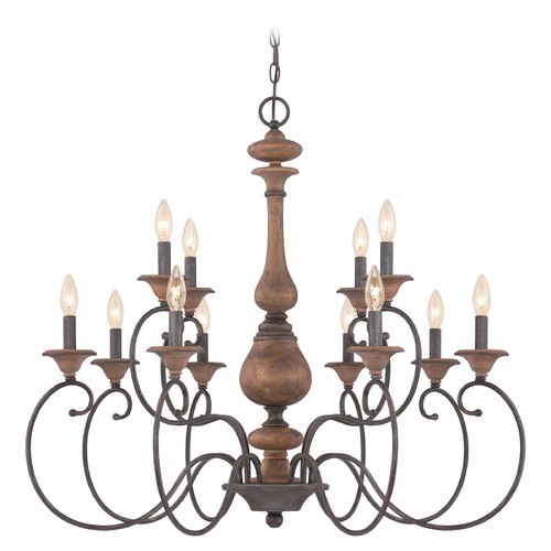 Quoizel Lighting Auburn Rustic Black Chandelier by Quoizel Lighting ABN5012RK