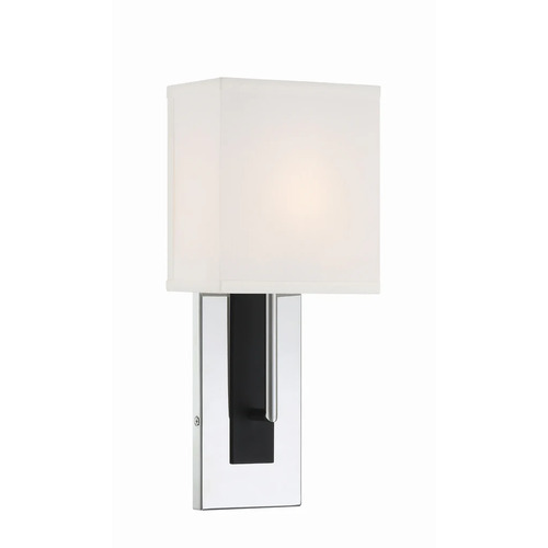 Crystorama Lighting Brent Wall Sconce in Polished Nickel & Black Forged by Crystorama BRE-A3631-PN-BF