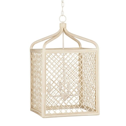 Currey and Company Lighting Wanstead Lantern in Bleached Natural & Antique Pearl by Currey & Co 9000-0994
