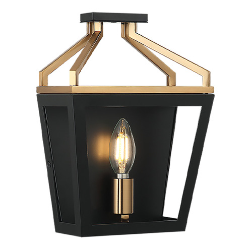 Matteo Lighting Matteo Lighting Mavonshire Black & Aged Gold Brass Sconce W67011BKAG