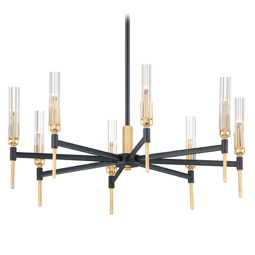Maxim Lighting Maxim Lighting Flambeau Black & Antique Brass LED Chandelier 16128CLBKAB