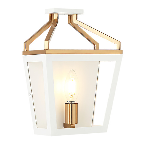 Matteo Lighting Matteo Lighting Mavonshire White & Aged Gold Brass Sconce W67011WHAG