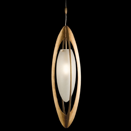 Fine Art Lamps Frosted Seeded Glass Mini-Pendant Light Gold Leaf Fine Art Lamps 787240-2ST