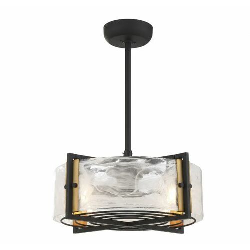 Savoy House Hayward 4-Light Fan Dlier in Matte Black & Warm Brass by Savoy House 24-FD-1698-143