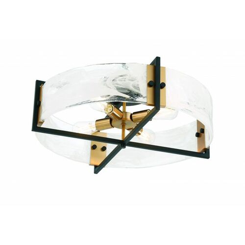 Savoy House Hayward 4-Light Flush Mount in Matte Black & Warm Brass by Savoy House 6-1695-4-143