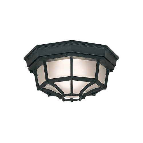 Designers Fountain Lighting Flush Mount with White Glass in Black Finish 2067-BK