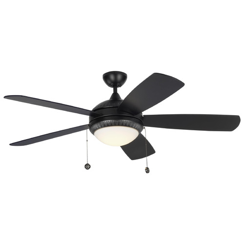 Generation Lighting Fan Collection Discus Ornate 52 Matte Black LED Fan by Generation Lighting Fans 5DIO52BKD