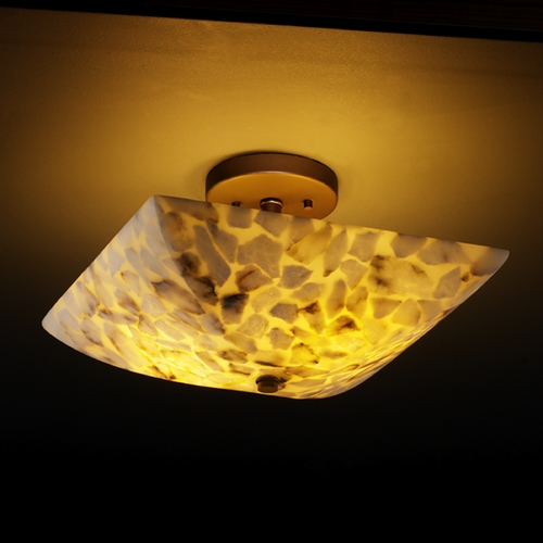 Justice Design Group Alabaster Rocks! Collection Semi-Flush Mount by Justice Design Group ALR-9695-25-DBRZ