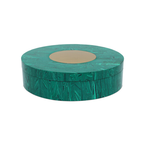 Currey and Company Lighting Transformation Box in Marbled Green & Brass by Currey & Company 1200-1061