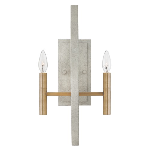 Hinkley Euclid 2-Light Wall Sconce in Cement Gray & Brass by Hinkley Lighting 3460CG
