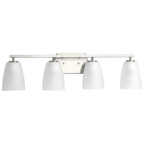 Progress Lighting Leap Brushed Nickel 4-Light Bathroom Light by Progress Lighting P300134-009