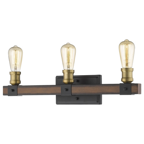 Z-Lite Kirkland Rustic Mahogany Bathroom Light by Z-Lite 472-3V-RM