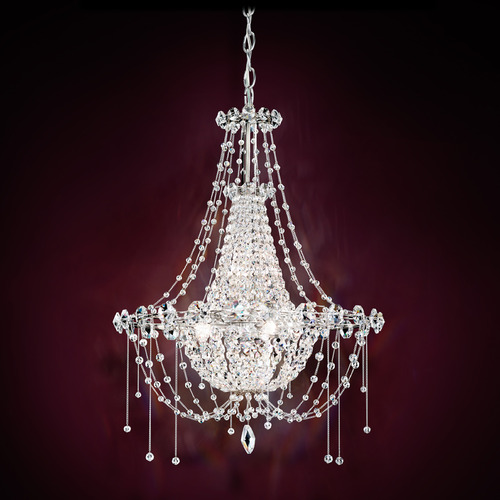 Schonbek Lighting Schonbek Worldwide Lighting Chrysalita Polished Stainless Steel Crystal Chandelier CM8319N-401R