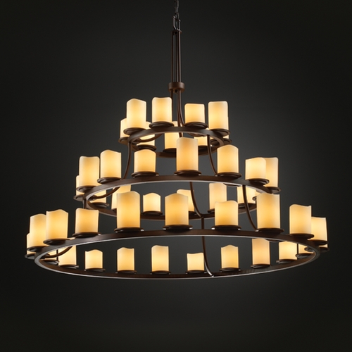 Justice Design Group Candlearia Collection Chandelier by Justice Design Group CNDL-8714-14-CREM-DBRZ