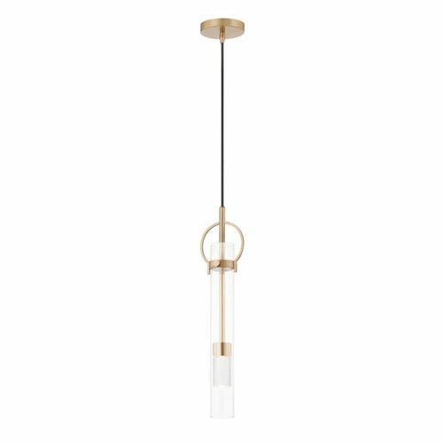 Justice Design Group Chloe LED Mini Pendant in Brass by Evolv by Justice Design Group FSN-4121-CLER-BRSS