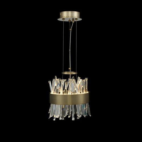 Allegri Lighting Glacier 10-Inch LED Pendant in Champagne Gold by Allegri Crystal 030210-038