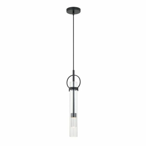 Justice Design Group Chloe LED Mini Pendant in Matte Black by Evolv by Justice Design Group FSN-4121-CLER-MBLK
