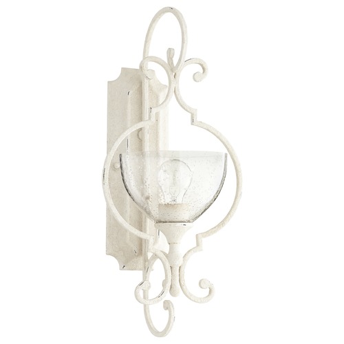 Quorum Lighting Ansley Wall Sconce in Persian White with Clear Seeded Glass by Quorum Lighting 5414-1-70
