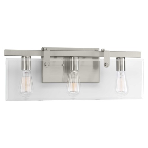 Progress Lighting Glayse Brushed Nickel 3-Light Bathroom Light by Progress Lighting P300107-009