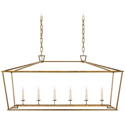 Visual Comfort Signature Collection E.F. Chapman Darlana Linear Lantern in Gilded Iron by Visual Comfort Signature CHC2166GI