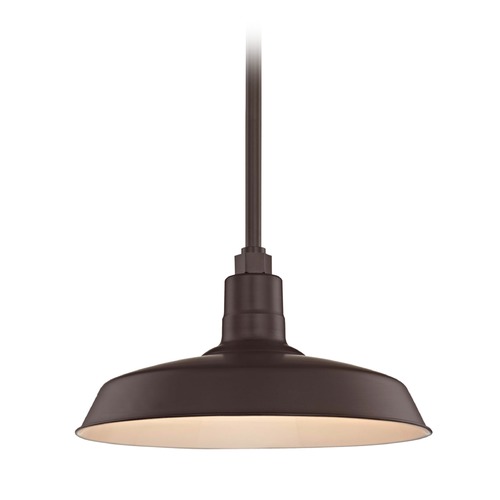 Recesso Lighting by Dolan Designs Bronze Pendant Barn Light with 16-Inch Shade BL-STM-BZ/BL-SH16-BZ