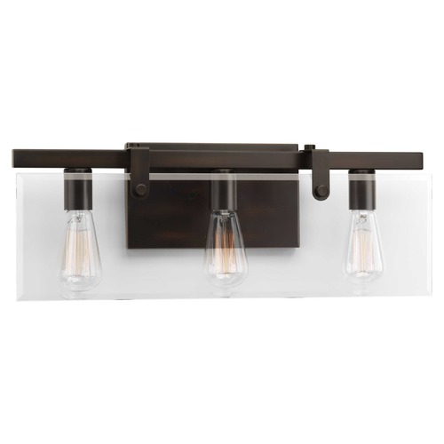 Progress Lighting Glayse Antique Bronze 3-Light Bathroom Light by Progress Lighting P300107-020