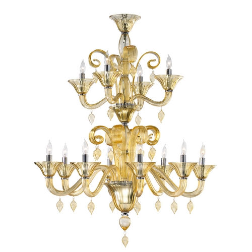 Cyan Design Cyan Design Treviso Chrome with Amber Chandelier 14-12-6493 00:00